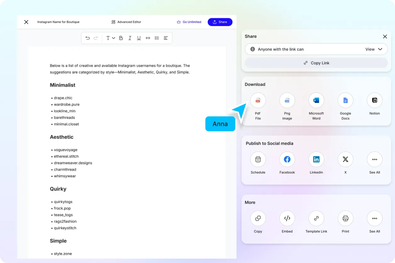 Free AI Instagram Name Generator, Free Instagram Name Maker Online